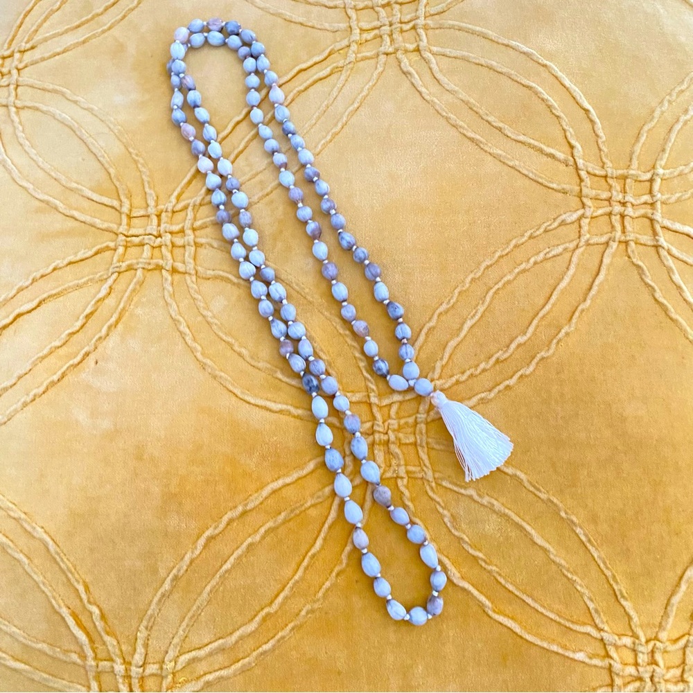 Elegant Beaded Necklace with Tassel